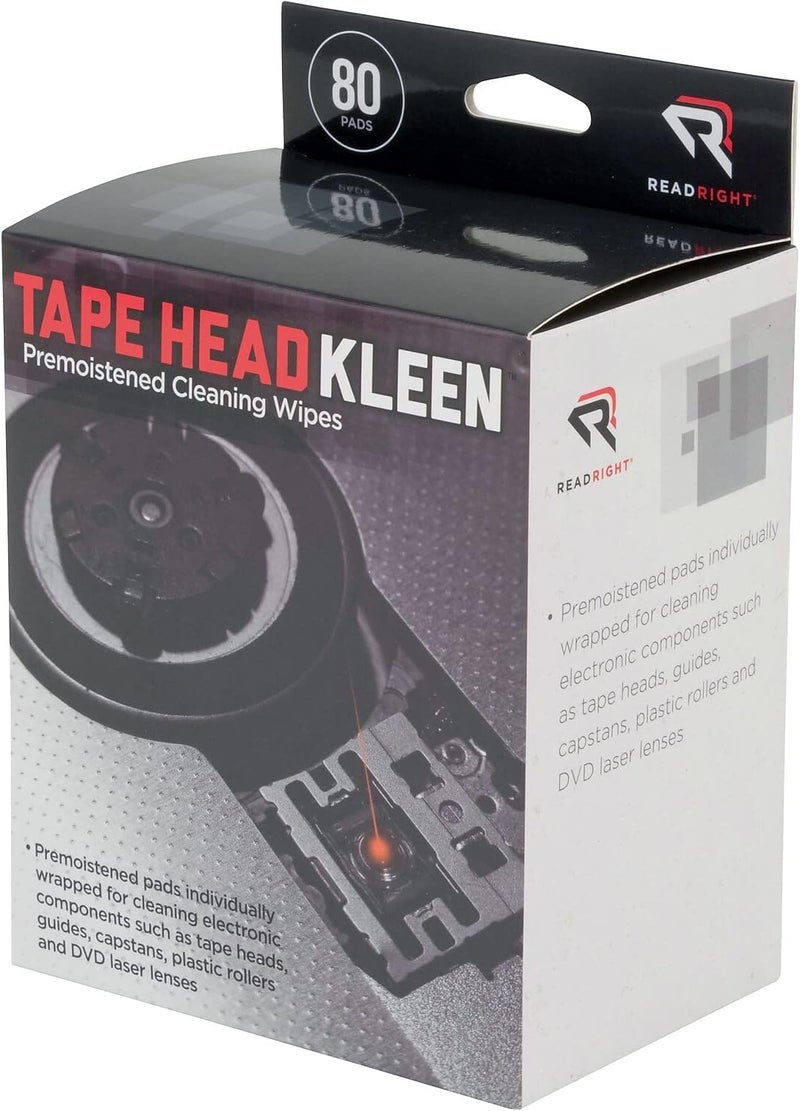 Read Right Tape head premoistened cleaning pads, 80/box RRTRR1301 - Image 2